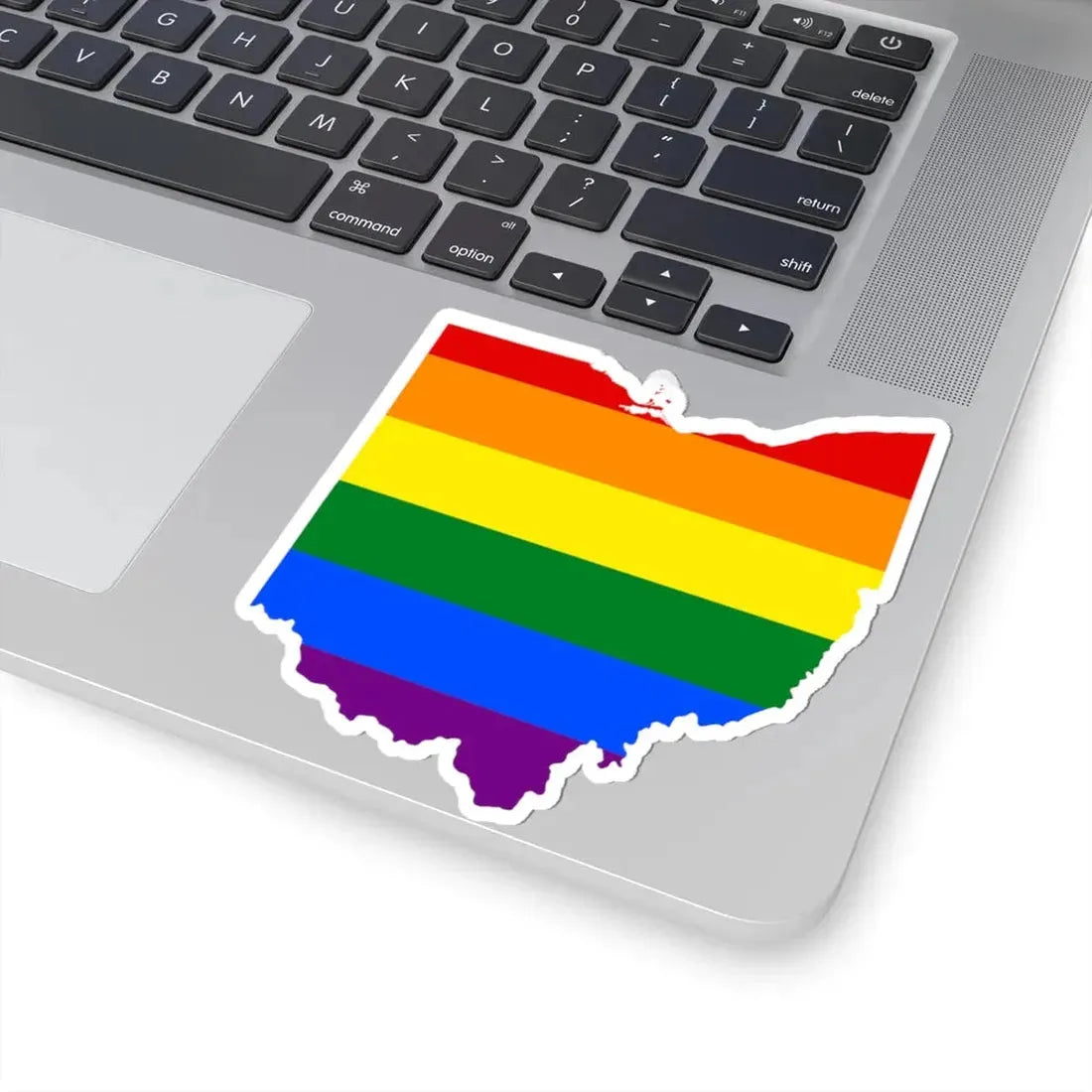 LGBT flag map of Ohio (United States) STICKER Vinyl Kiss-Cut Decal - The Sticker Space