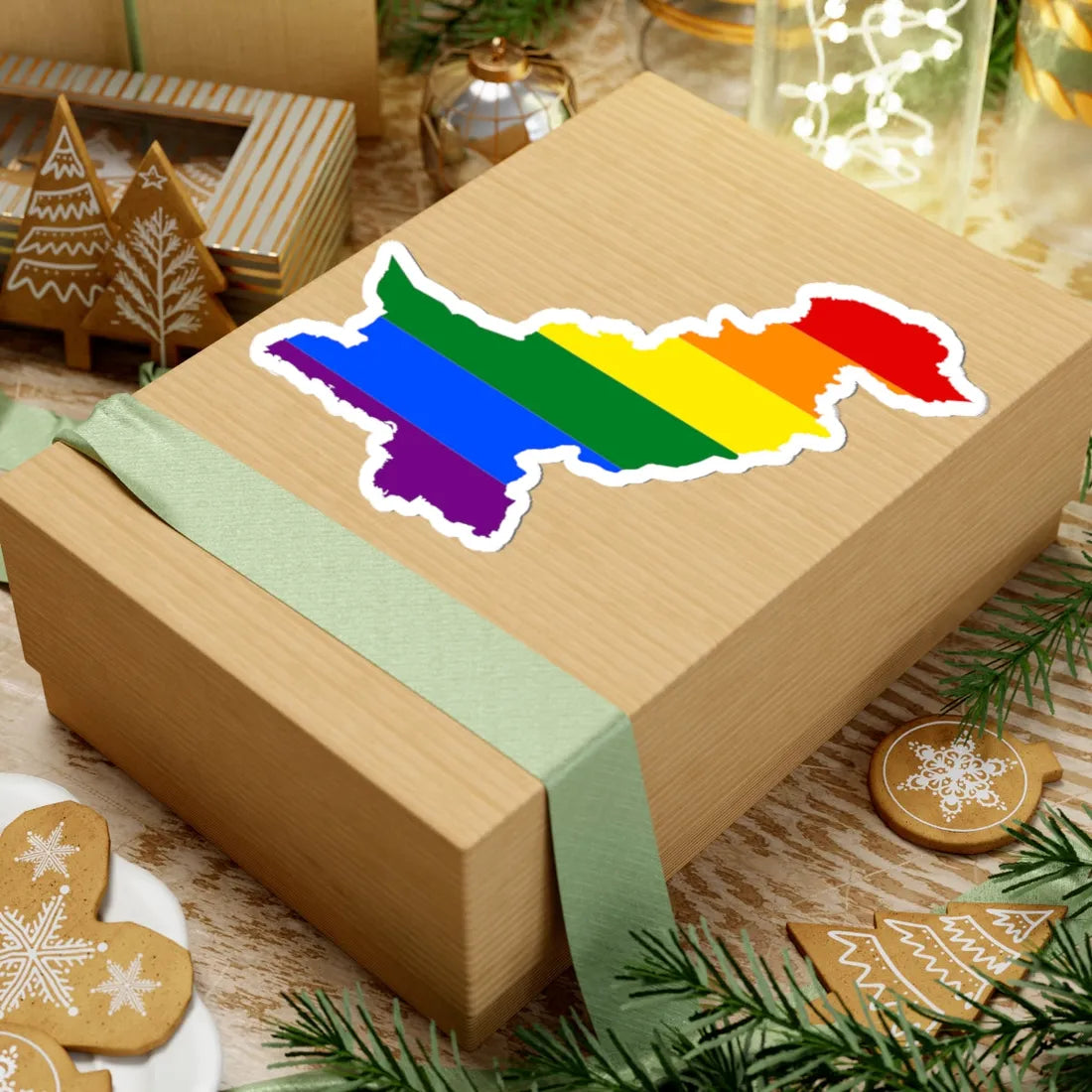 LGBT flag map of Pakistan (Pakistan) STICKER Vinyl Kiss-Cut Decal - The Sticker Space