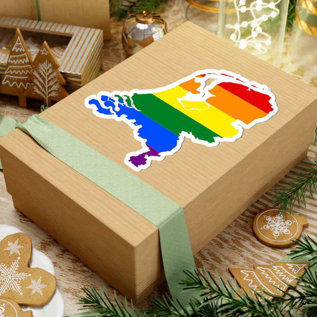 LGBT flag map of the Netherlands (Netherlands) STICKER Vinyl Kiss-Cut Decal - The Sticker Space