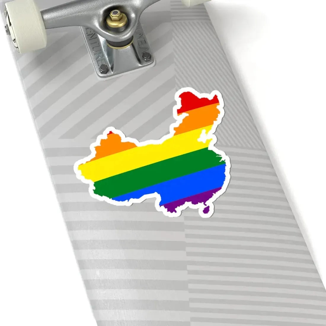 LGBT flag map of the Peoples Republic of China (China) STICKER Vinyl Kiss-Cut Decal - The Sticker Space