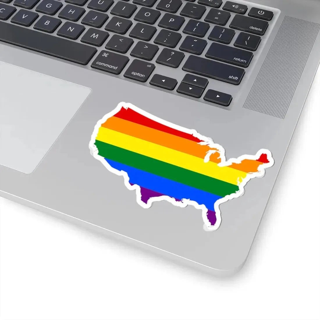 LGBT flag map of the United States of America (United States) STICKER Vinyl Kiss-Cut Decal - The Sticker Space