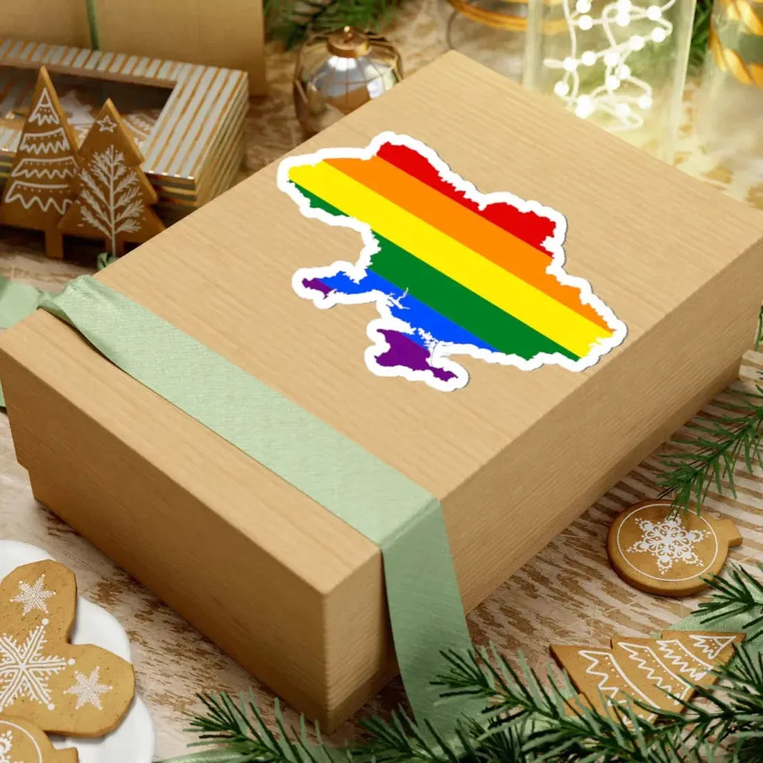 LGBT flag map of Ukraine (Ukraine) STICKER Vinyl Kiss-Cut Decal - The Sticker Space