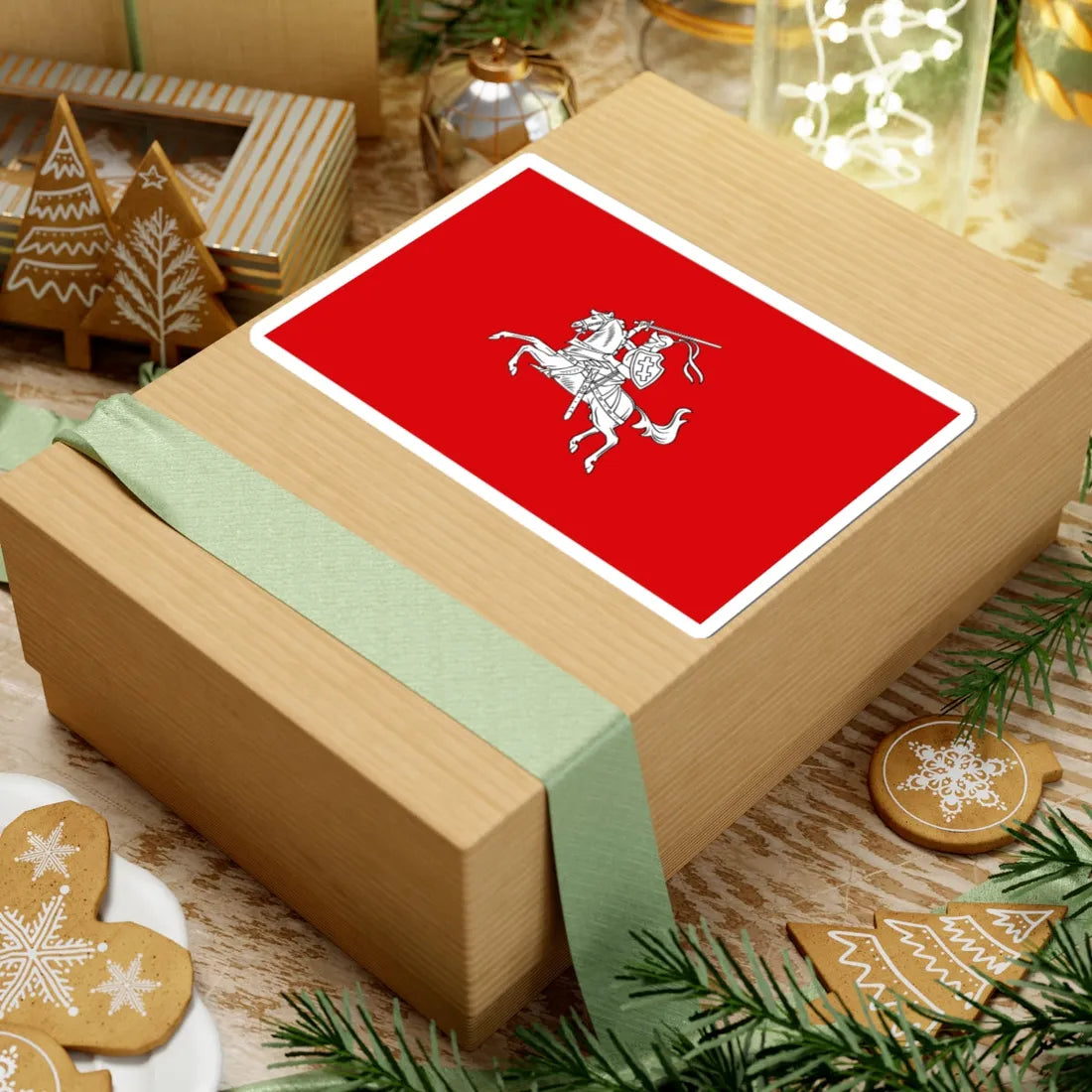 Lietuvos Respublikos Valst. veliava iki 1940 (Lithuania) (Coat of Arms) STICKER Vinyl Kiss-Cut Decal - The Sticker Space