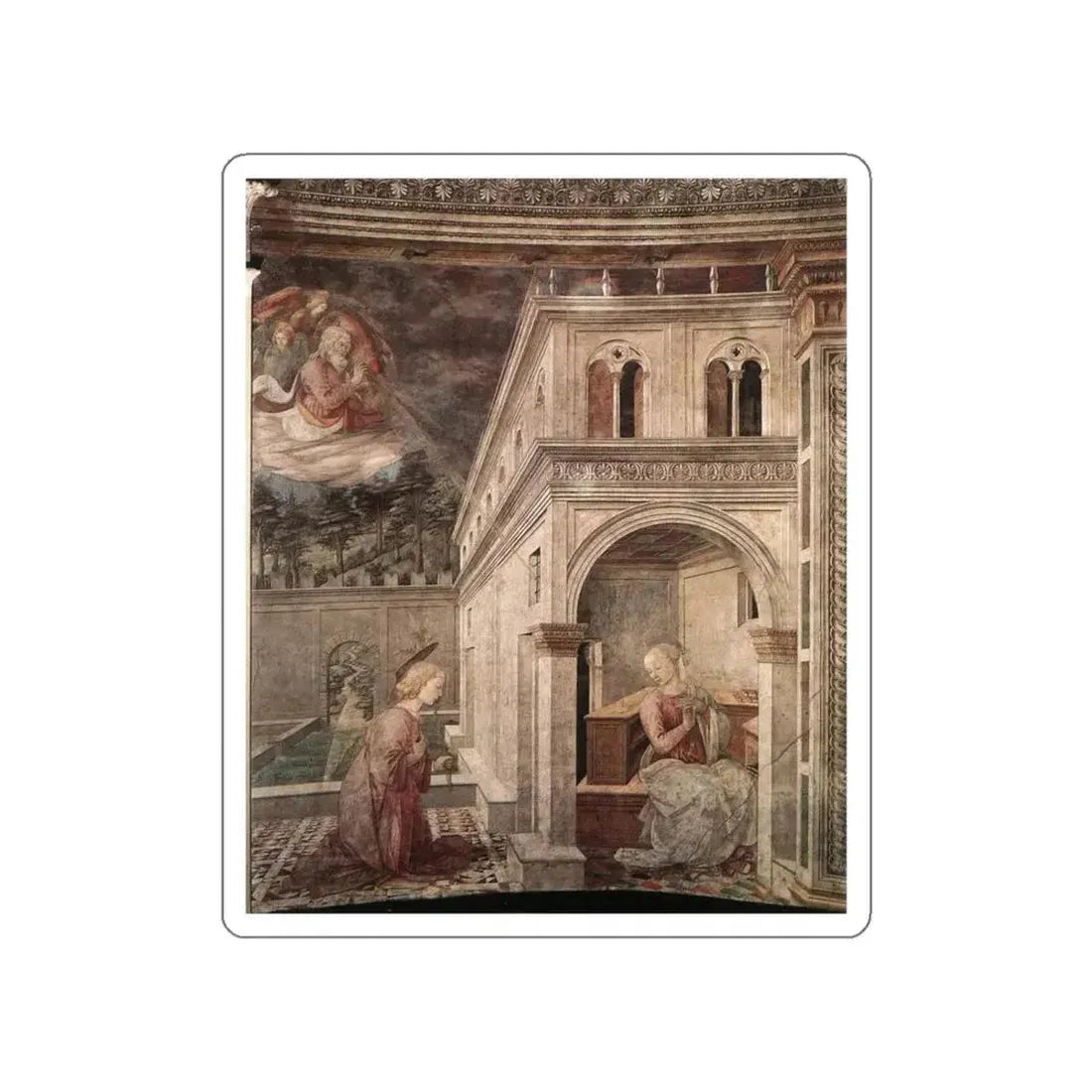 LIPPI, Fra Filippo - 1466-69 Spoleto-Annunciation (Artwork) STICKER Vinyl Die-Cut Decal - The Sticker Space
