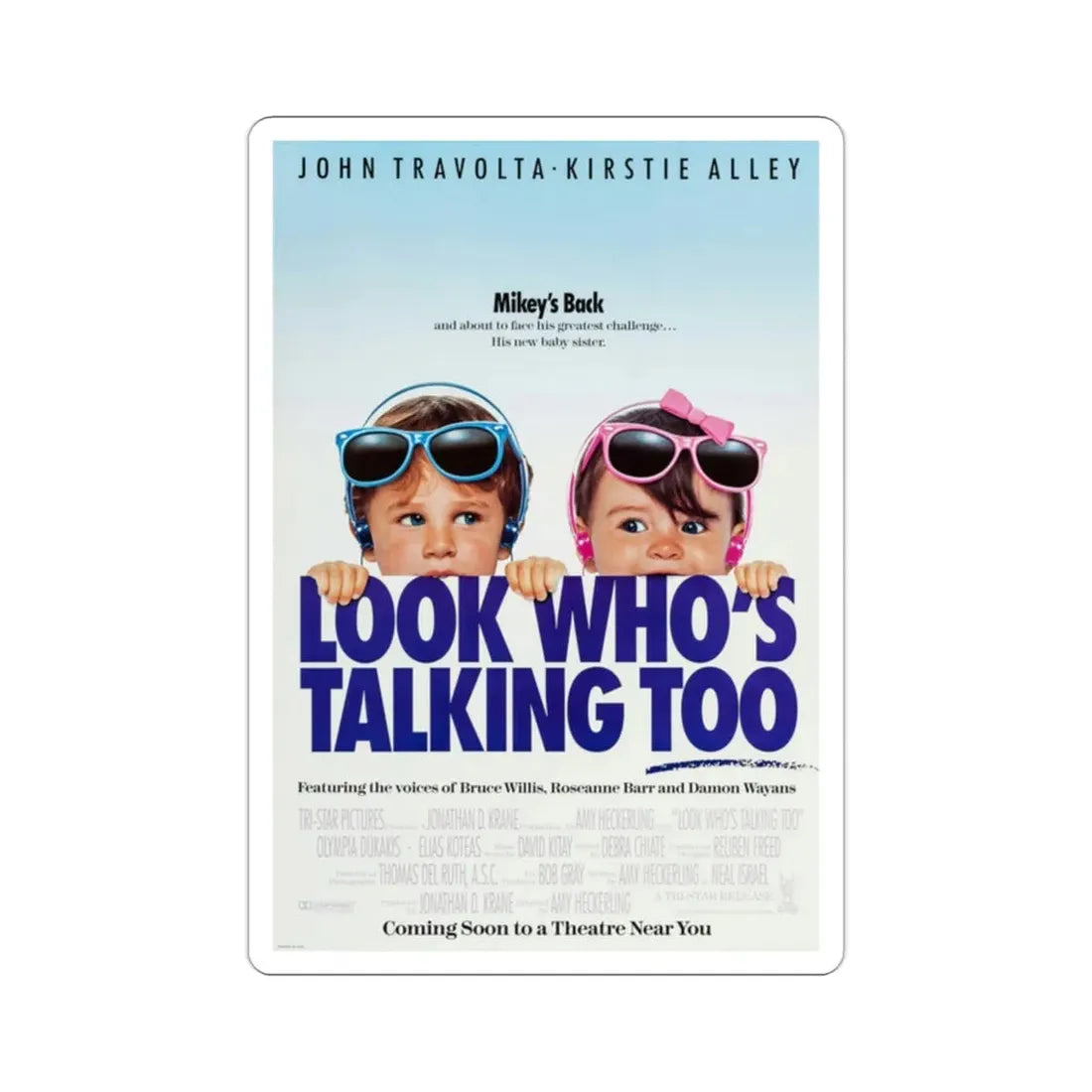 Look Whos Talking Too 1990 Movie Poster STICKER Vinyl Die-Cut Decal - The Sticker Space
