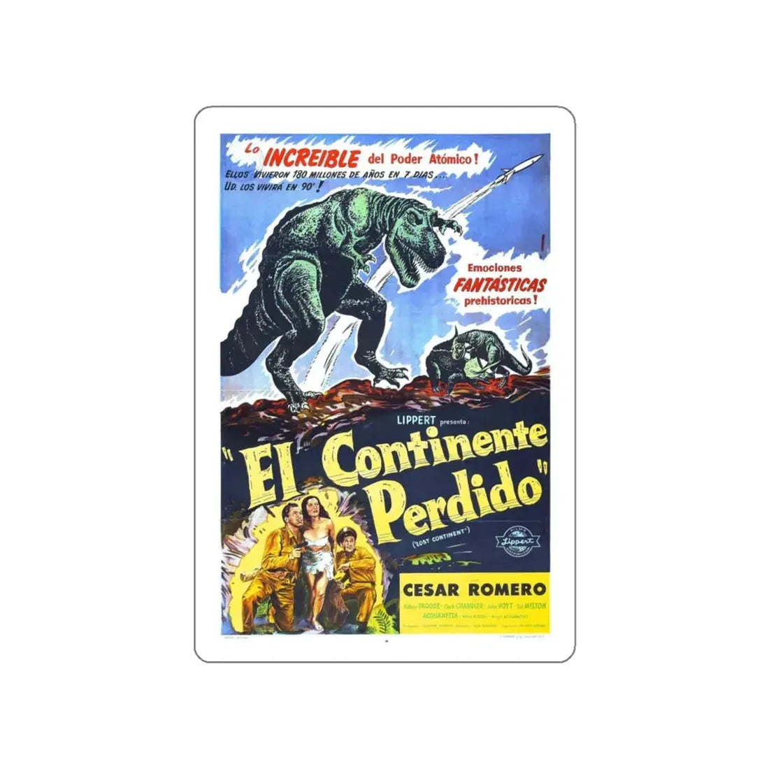 LOST CONTINENT (SPANISH) 1951 Movie Poster STICKER Vinyl Die-Cut Decal - The Sticker Space