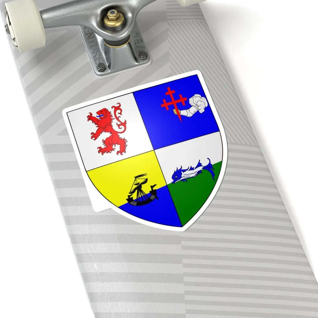 MacDonnell coat of arms as shown in Dunluce Castle (Ireland) (Coat of Arms) STICKER Vinyl Kiss-Cut Decal - The Sticker Space