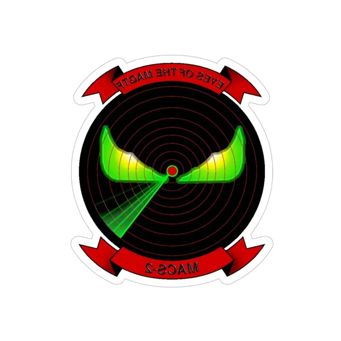 MACS 2 Eyes of the MAGTF (USMC) REVERSE PRINT Transparent Die-Cut STICKER - The Sticker Space