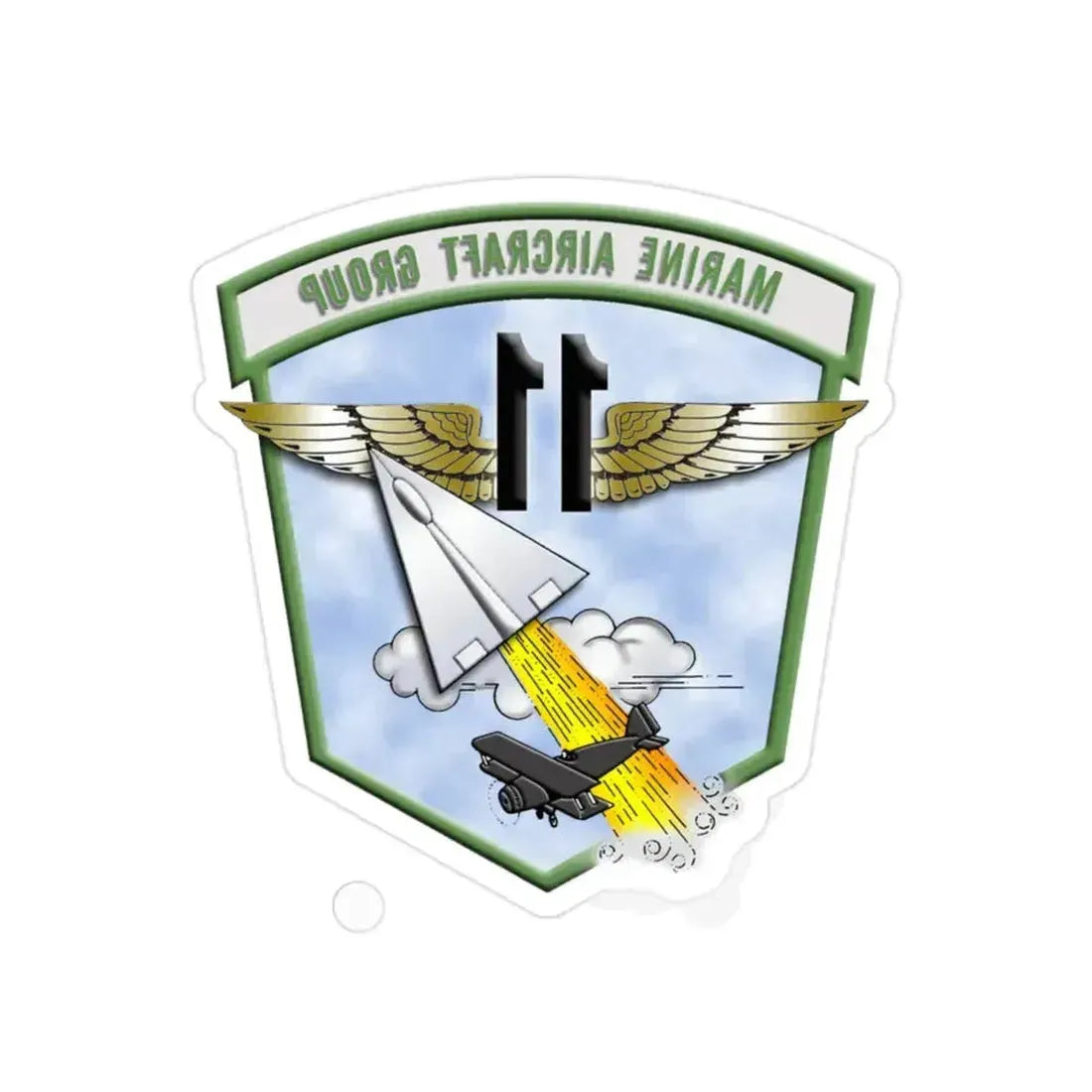 MAG 11 (USMC) REVERSE PRINT Transparent Die-Cut STICKER - The Sticker Space