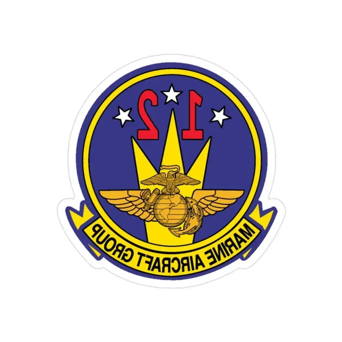 MAG 12 (USMC) REVERSE PRINT Transparent Die-Cut STICKER - The Sticker Space