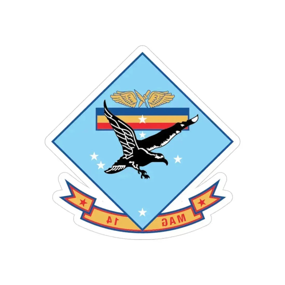 MAG 14 (USMC) REVERSE PRINT Transparent Die-Cut STICKER - The Sticker Space