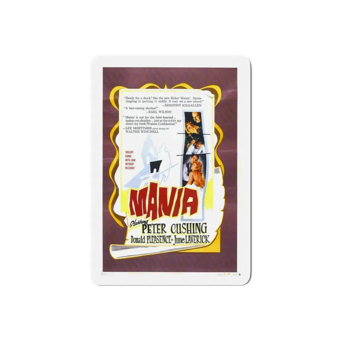 MANIA 1960 Movie Poster - Refrigerator Magnet - The Sticker Space