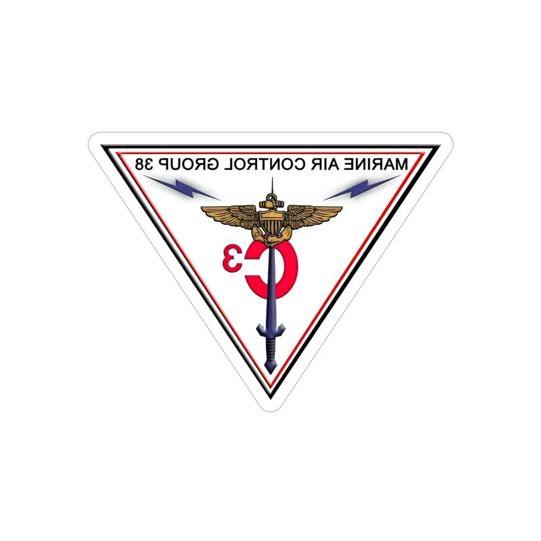 Marine Air Control Group 38 (USMC) REVERSE PRINT Transparent Die-Cut STICKER - The Sticker Space