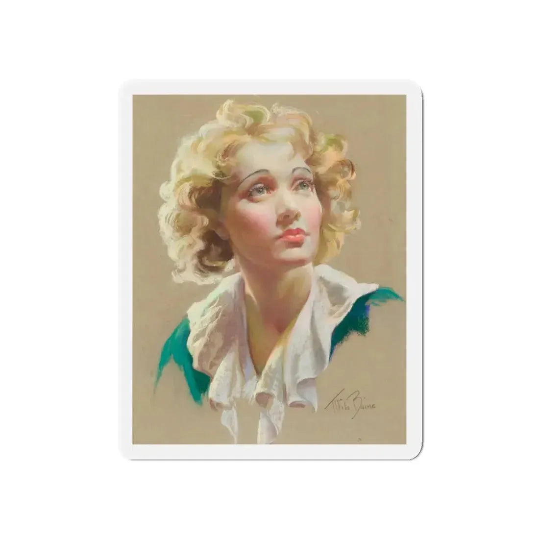 Marlene Dietrich (Magazine Illustration) Refrigerator Magnet - The Sticker Space