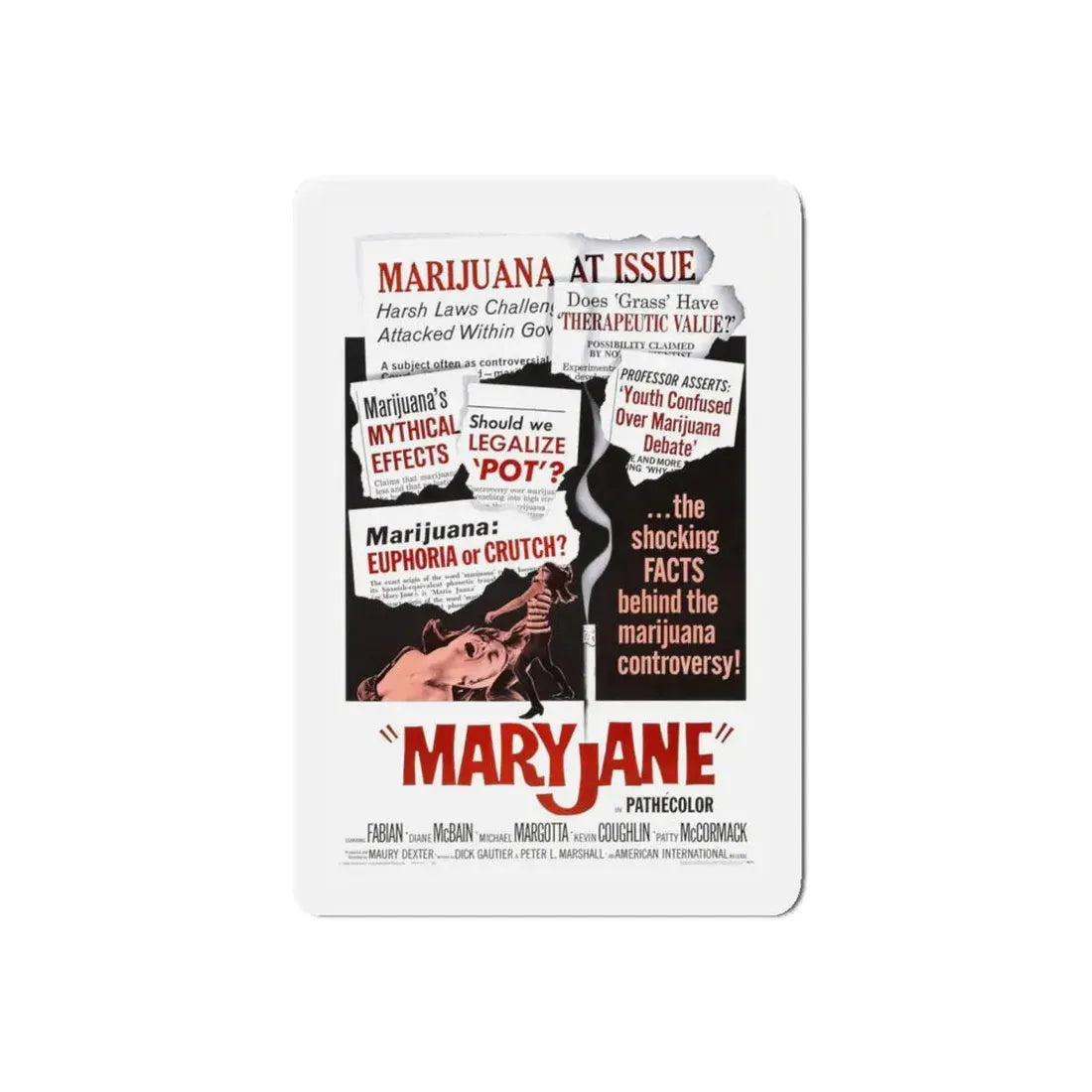MARYJANE 1968 Movie Poster - Refrigerator Magnet - The Sticker Space