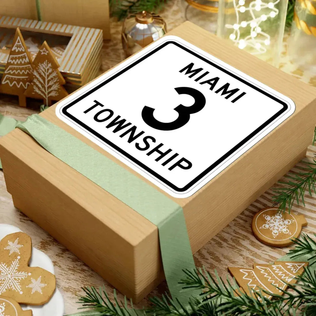 Miami Township Route 3 Logan County Ohio (Ohio) (Road Sign) STICKER Vinyl Kiss-Cut Decal - The Sticker Space