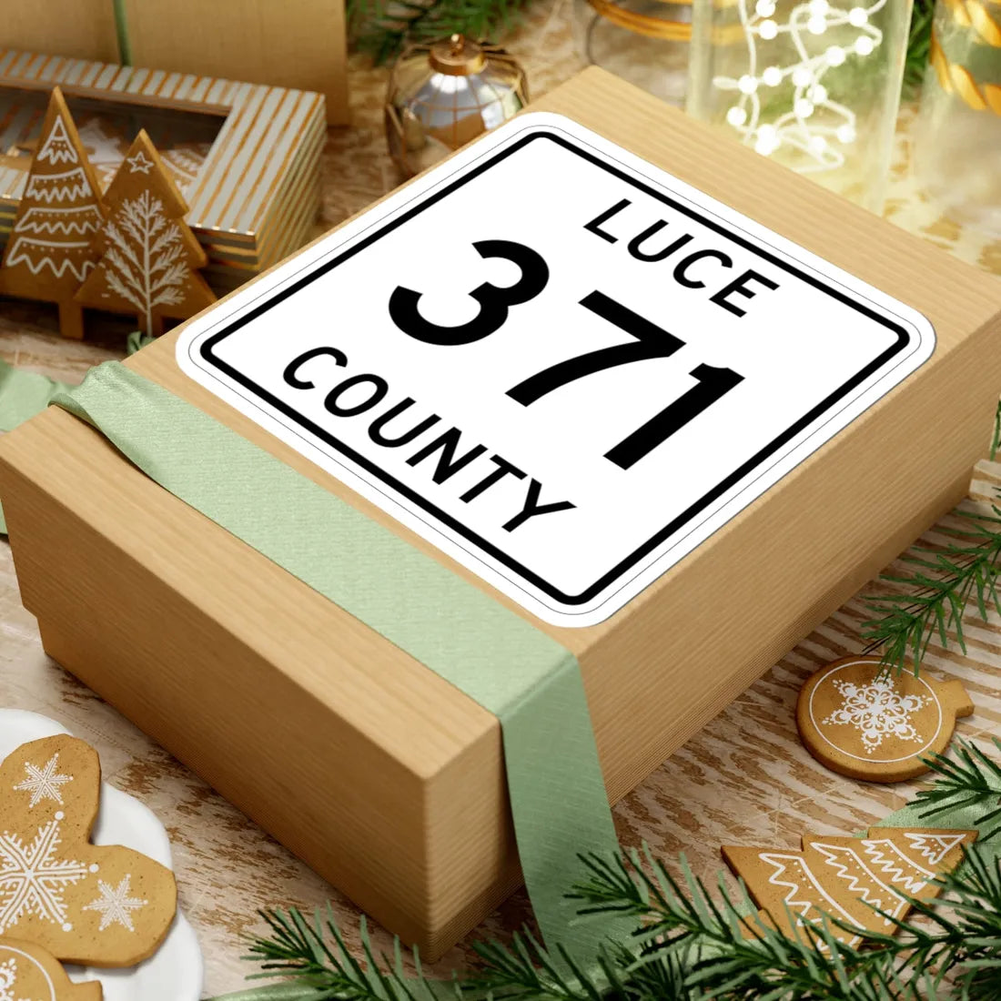 Michigan 371 Luce County (Michigan) (Road Sign) STICKER Vinyl Kiss-Cut Decal - The Sticker Space