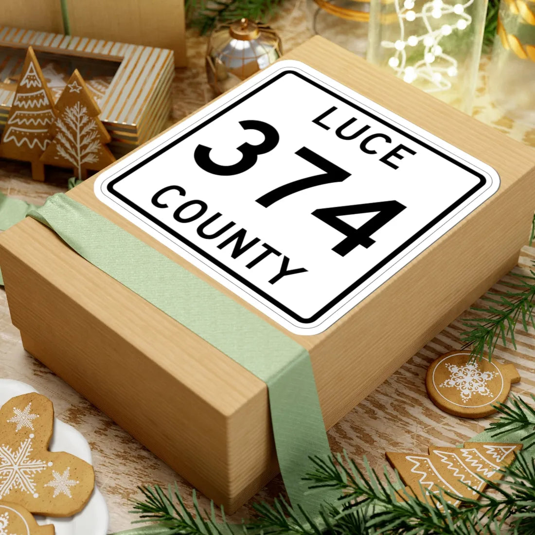 Michigan 374 Luce County (Michigan) (Road Sign) STICKER Vinyl Kiss-Cut Decal - The Sticker Space