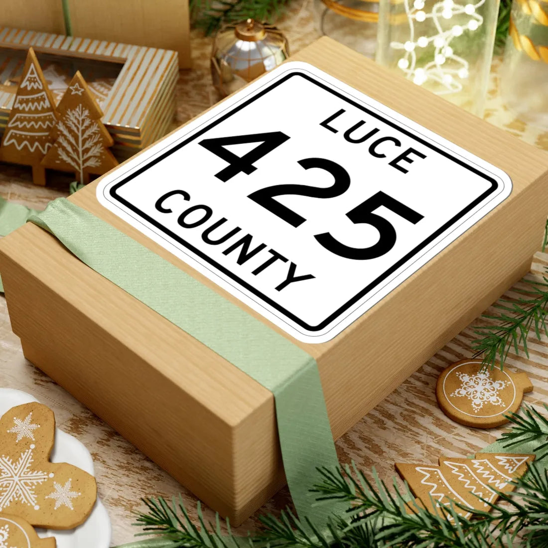 Michigan 425 Luce County (Michigan) (Road Sign) STICKER Vinyl Kiss-Cut Decal - The Sticker Space