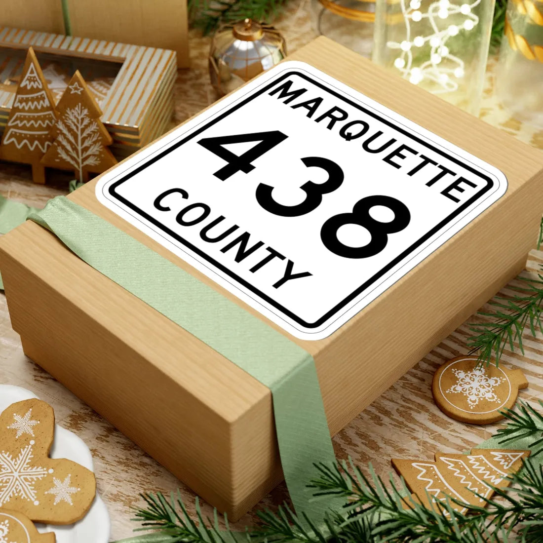 Michigan 438 Marquette County (Michigan) (Road Sign) STICKER Vinyl Kiss-Cut Decal - The Sticker Space