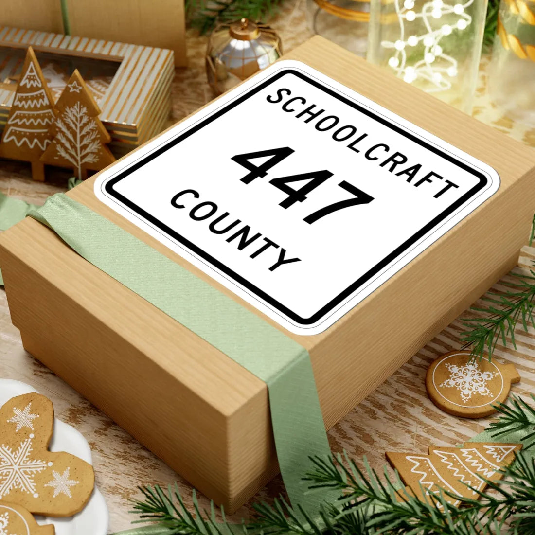 Michigan 447 Schoolcraft County (Michigan) (Road Sign) STICKER Vinyl Kiss-Cut Decal - The Sticker Space
