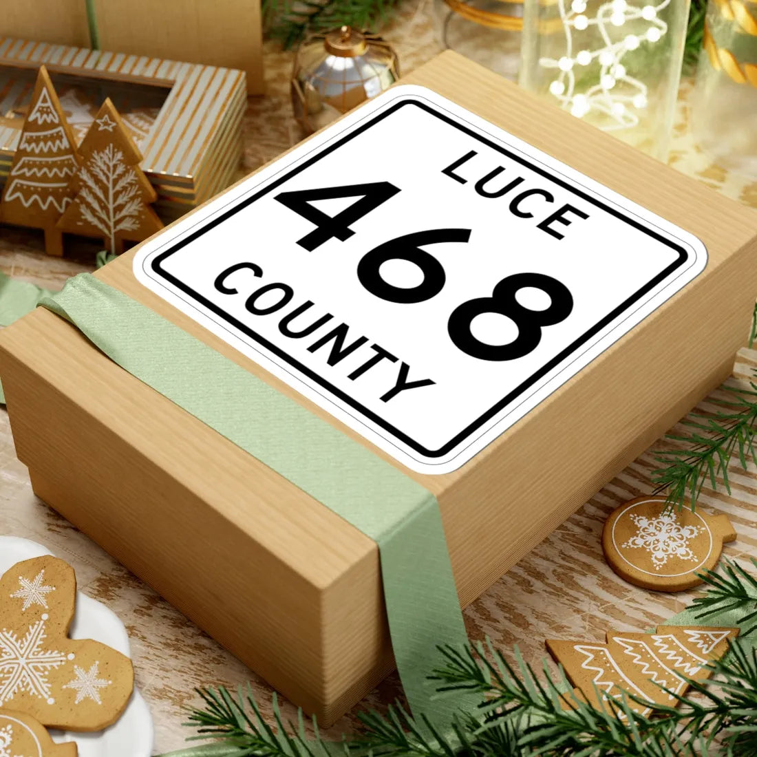 Michigan 468 Luce County (Michigan) (Road Sign) STICKER Vinyl Kiss-Cut Decal - The Sticker Space