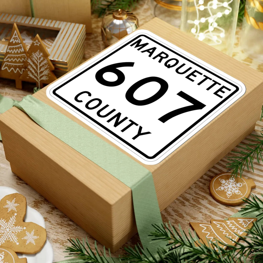 Michigan 607 Marquette County (Michigan) (Road Sign) STICKER Vinyl Kiss-Cut Decal - The Sticker Space