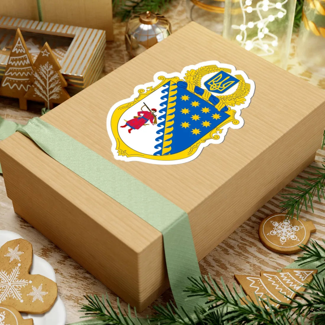 Middle Coat of Arms of Dnipropetrovsk Oblast (Ukraine) (Coat of Arms) STICKER Vinyl Kiss-Cut Decal - The Sticker Space