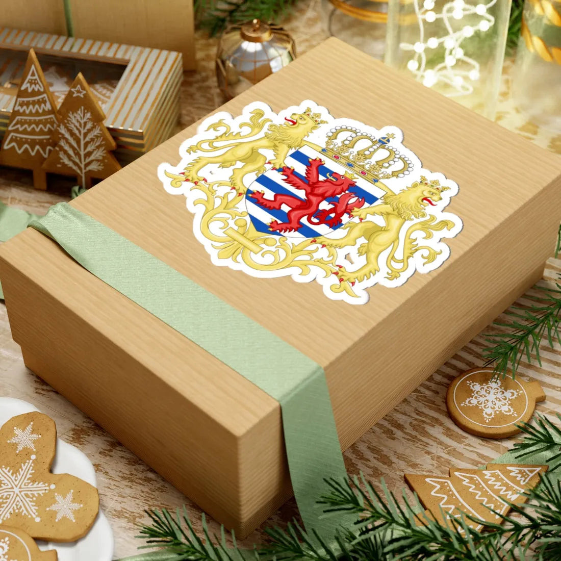 Middle coat of arms of Luxembourg (Luxembourg) (Coat of Arms) STICKER Vinyl Kiss-Cut Decal - The Sticker Space