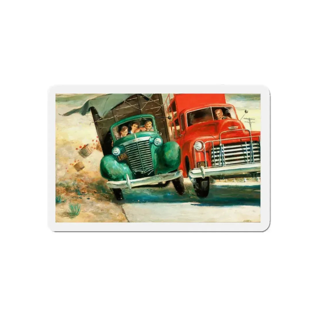 Mike Harlowe Writes a Letter, Saturday Evening Post illustration (Magazine Illustration) Refrigerator Magnet - The Sticker Space