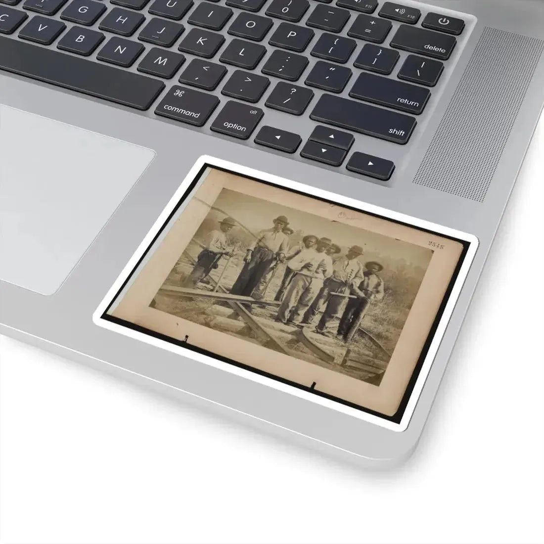 Military Railroad Operations in Northern Virginia Men Standing on Railroad Track (U.S. Civil War) STICKER Vinyl Kiss-Cut Decal - The Sticker Space