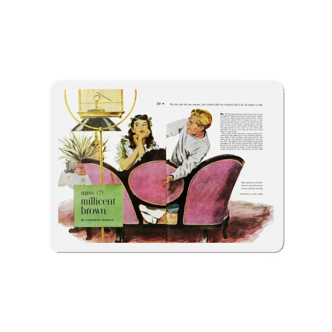 Miss (question) millicent brown, Good Housekeeping, July 1947 (Magazine Illustration) Refrigerator Magnet - The Sticker Space