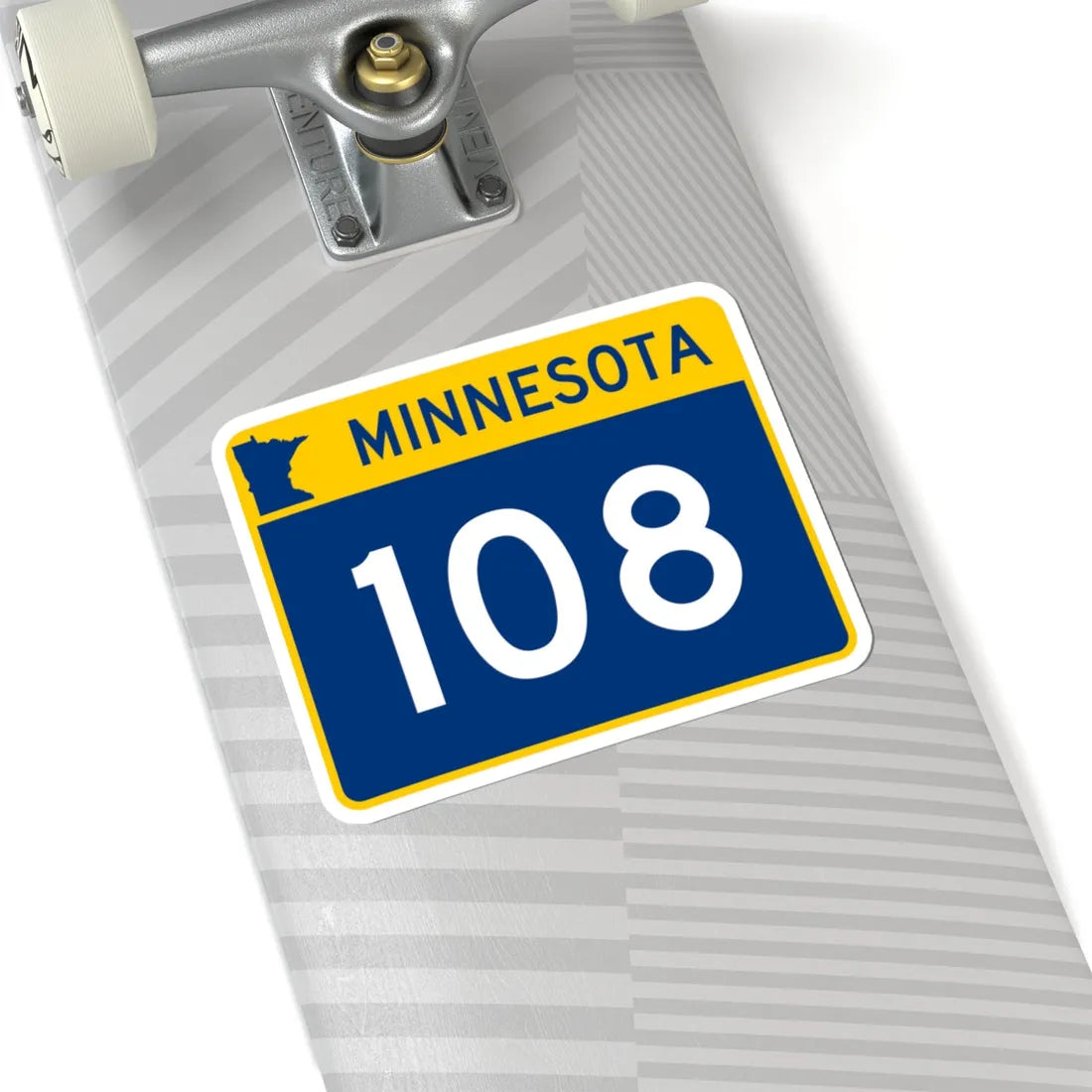 MN-108 wide (Minnesota) (Road Sign) STICKER Vinyl Kiss-Cut Decal - The Sticker Space