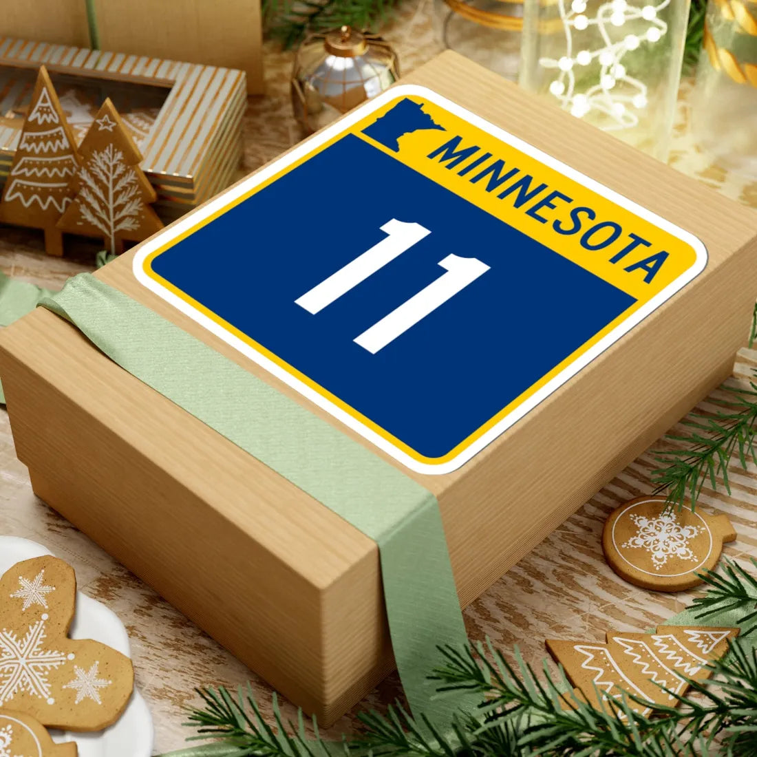 MN-11 (Minnesota) (Road Sign) STICKER Vinyl Kiss-Cut Decal - The Sticker Space