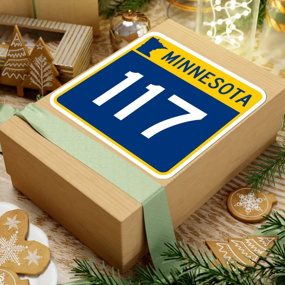 MN-117 (Minnesota) (Road Sign) STICKER Vinyl Kiss-Cut Decal - The Sticker Space