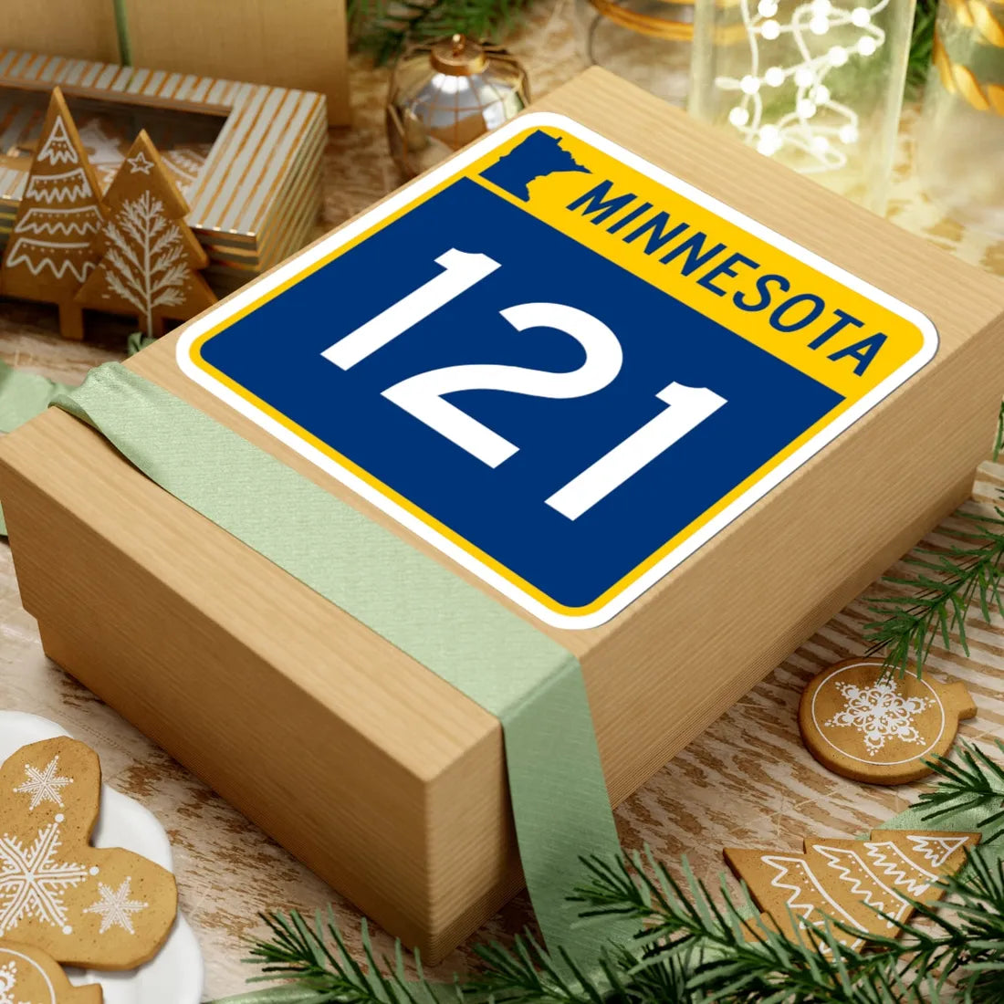 MN-121 (Minnesota) (Road Sign) STICKER Vinyl Kiss-Cut Decal - The Sticker Space