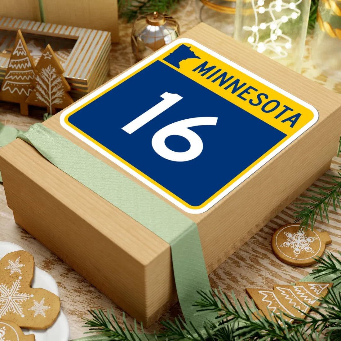 MN-16 (Minnesota) (Road Sign) STICKER Vinyl Kiss-Cut Decal - The Sticker Space