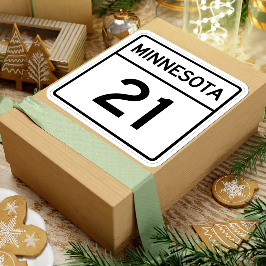 MN-21 1948 (Minnesota) (Road Sign) STICKER Vinyl Kiss-Cut Decal - The Sticker Space