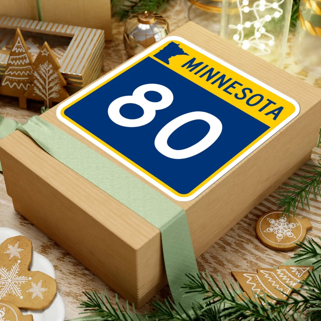 MN-80 (Minnesota) (Road Sign) STICKER Vinyl Kiss-Cut Decal - The Sticker Space