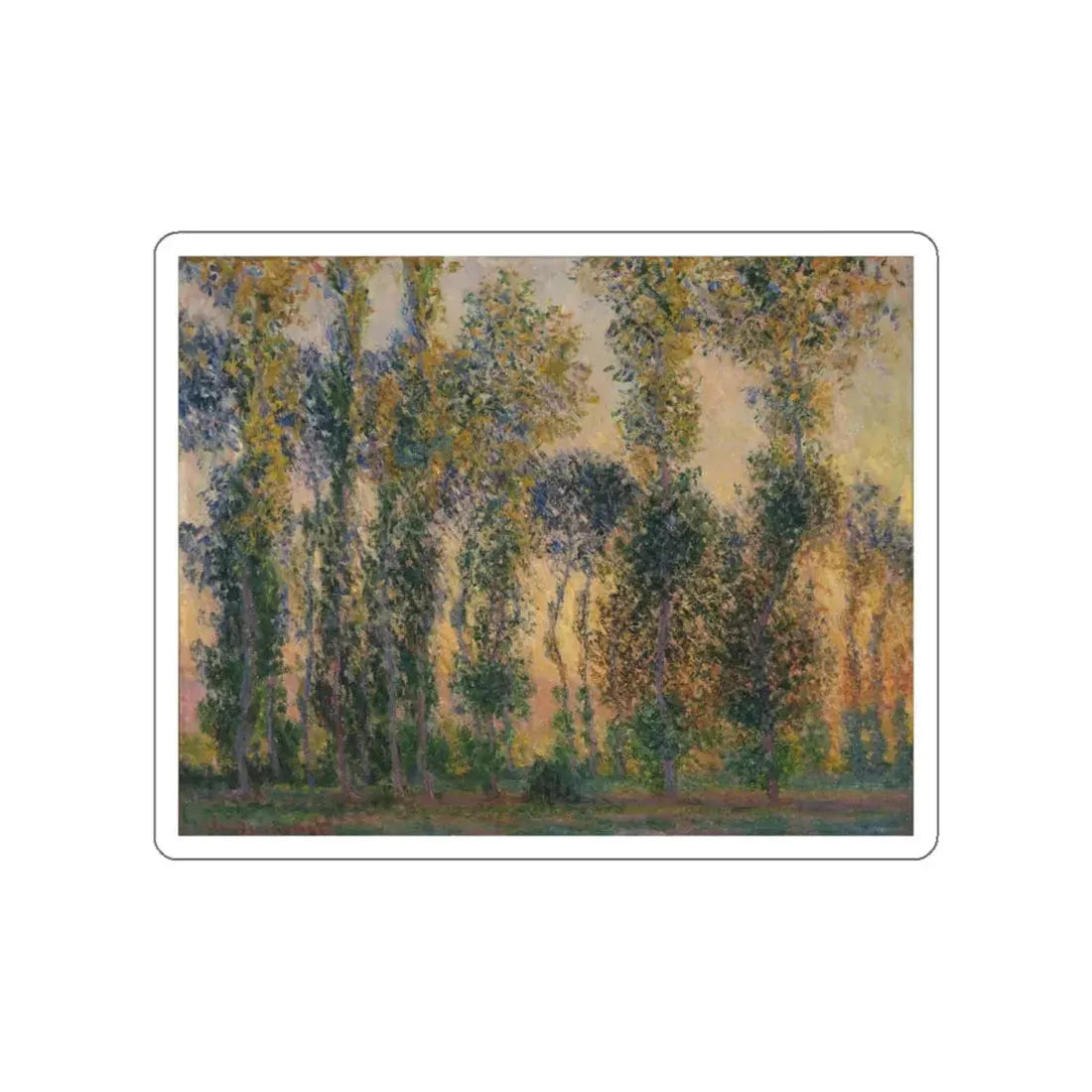 MONET, Claude - Poplars at Giverny, Sunrise (Artwork) STICKER Vinyl Die-Cut Decal - The Sticker Space