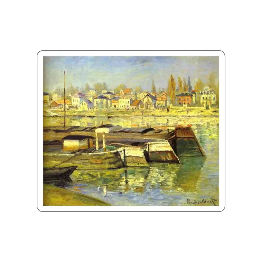 MONET, Claude - The Seine at Asnieres (La Seine a Asnieres) (Artwork) STICKER Vinyl Die-Cut Decal - The Sticker Space