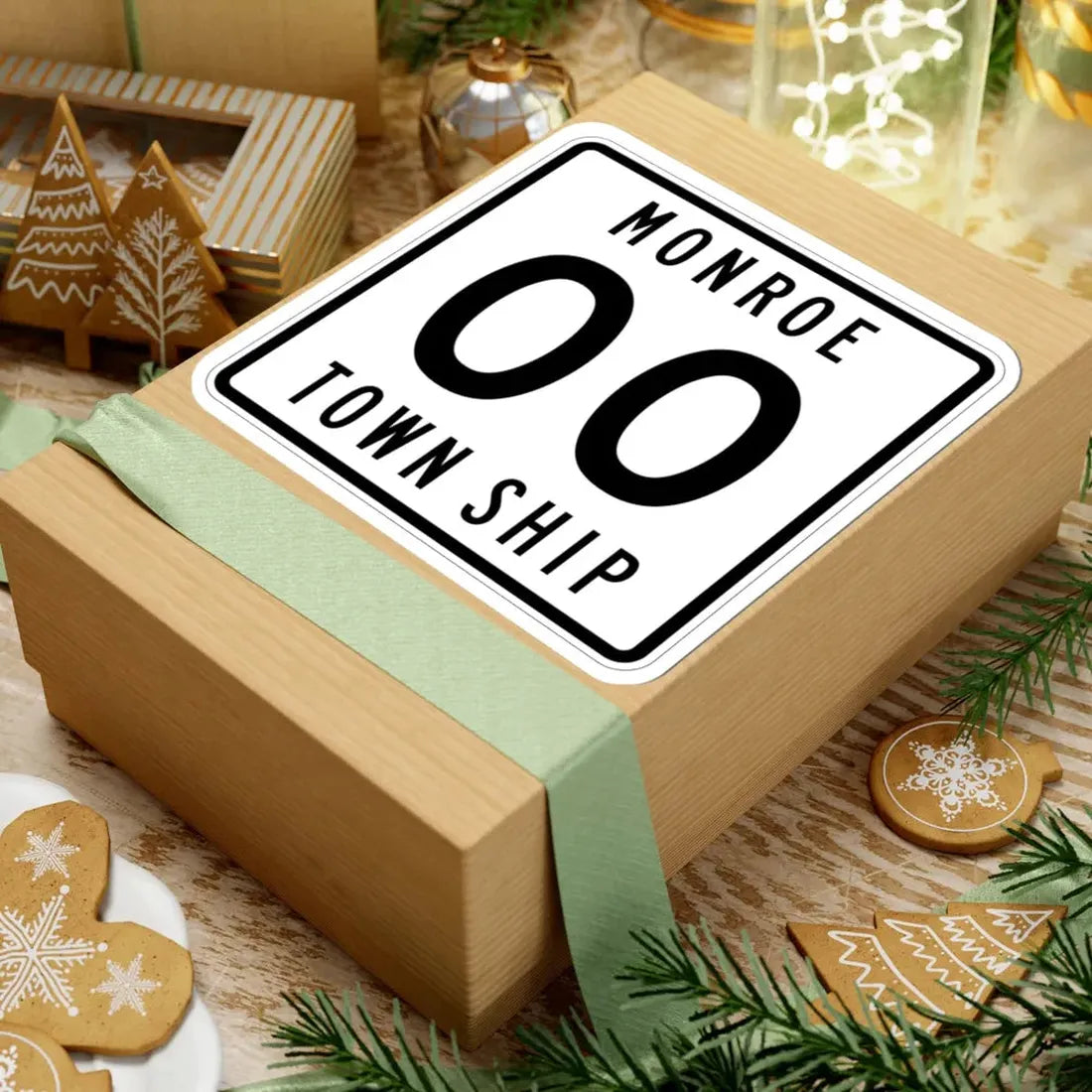 Monroe Township Logan County Ohio route shield template (Ohio) (Road Sign) STICKER Vinyl Kiss-Cut Decal - The Sticker Space