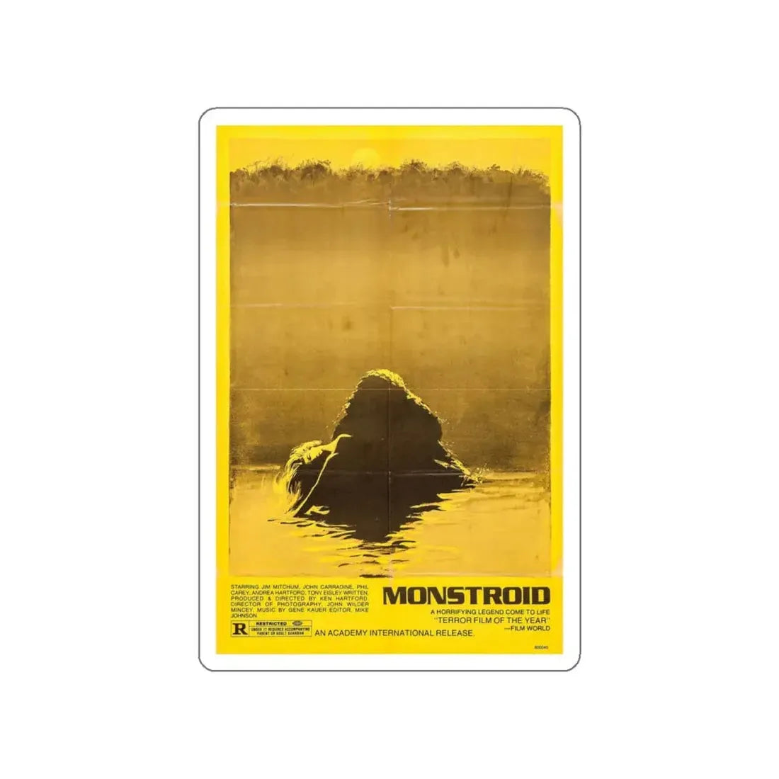 MONSTROID (TEASER) 1980 Movie Poster STICKER Vinyl Die-Cut Decal - The Sticker Space