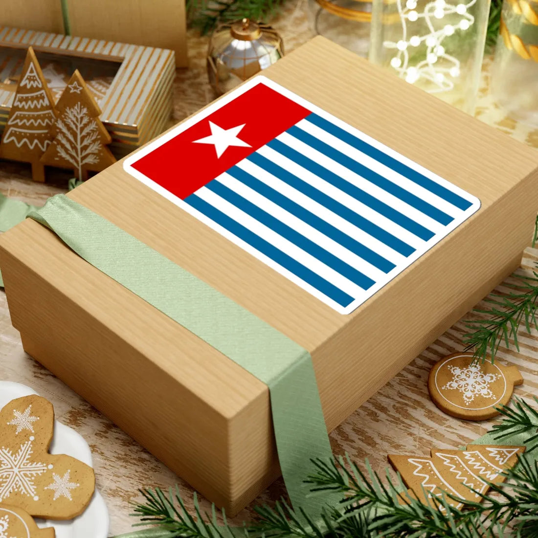 Morning Star flag (Indonesia) STICKER Vinyl Kiss-Cut Decal - The Sticker Space