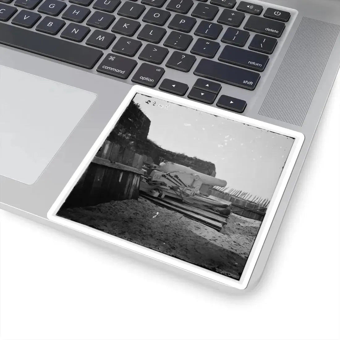 Morris Island, S.C. Interior View With Mounted Gun, Fort Putnam (U.S. Civil War) STICKER Vinyl Kiss-Cut Decal - The Sticker Space