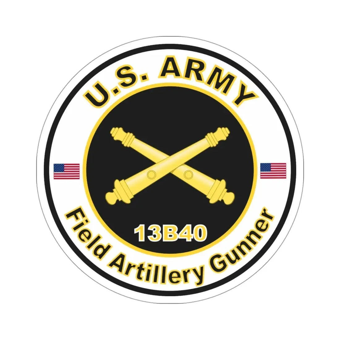 MOS 13B40 Field Artillery Gunner (U.S. Army) STICKER Vinyl Die-Cut Decal - The Sticker Space