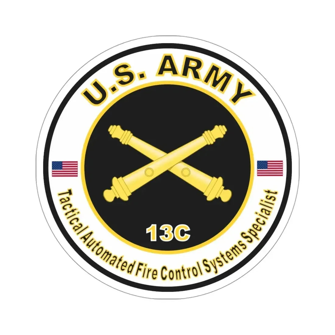 MOS 13C Tactical Automated Fire Control Systems Specialist (U.S. Army) STICKER Vinyl Die-Cut Decal - The Sticker Space