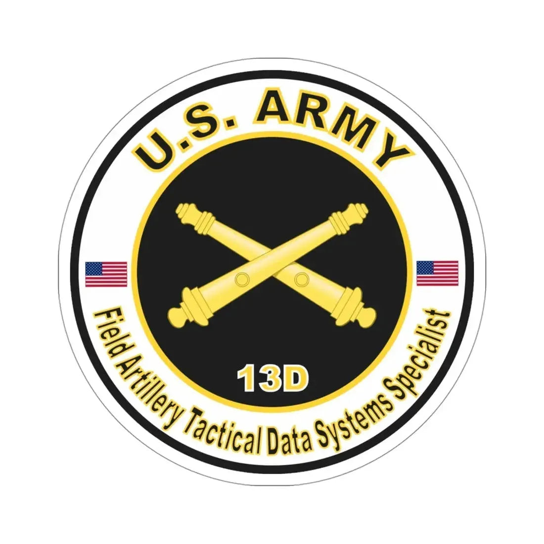 MOS 13D Field Artillery Tactical Data Systems Specialist (U.S. Army) STICKER Vinyl Die-Cut Decal - The Sticker Space