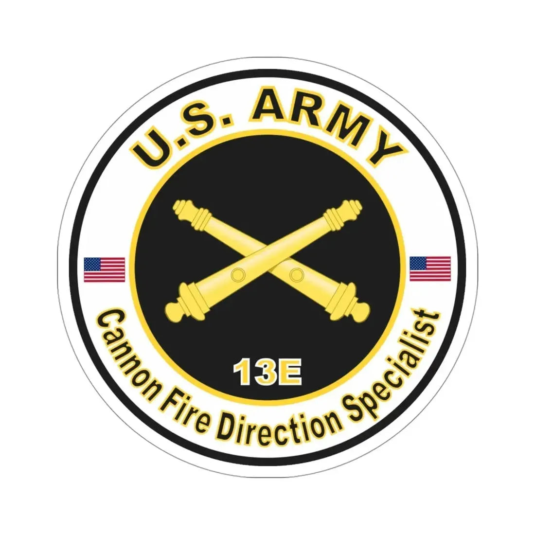MOS 13E Cannon Fire Direction Specialist (U.S. Army) STICKER Vinyl Die-Cut Decal - The Sticker Space