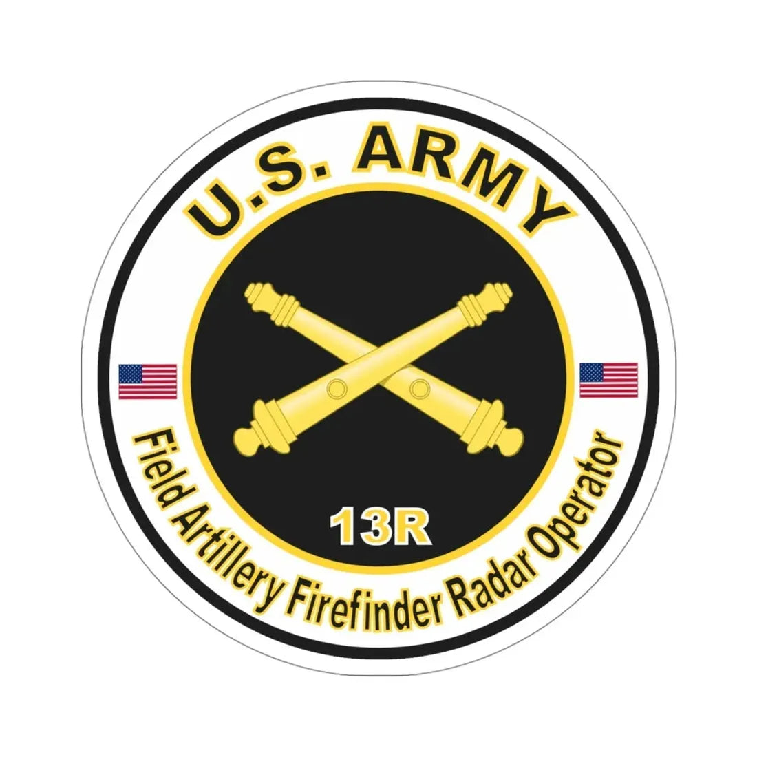 MOS 13R Field Artillery Firefinder Radar Operator (U.S. Army) STICKER Vinyl Die-Cut Decal - The Sticker Space